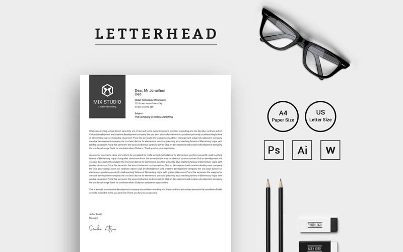 Mix Studio Creative Letterhead - шаблон фірмового стилю