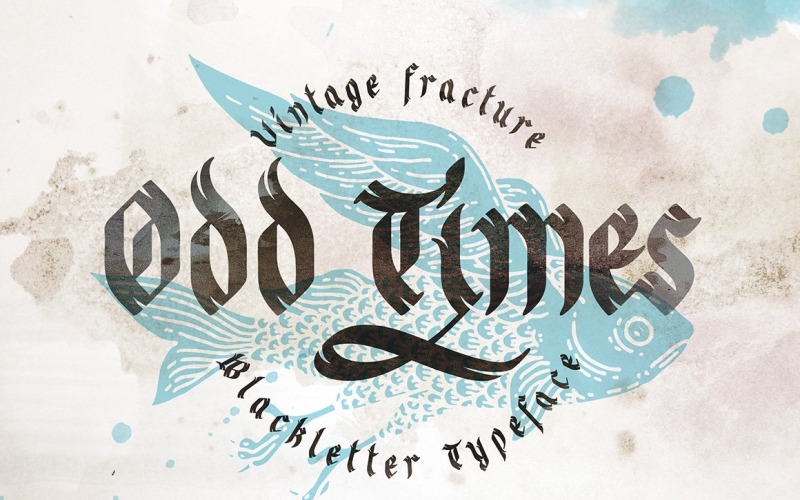 Download Шрифт "Odd times typeface + bonus graphics Font" / Odd times typeface + bonus graphics Font - Шрифт на тему графика font,gothic,vintage,calligraphy,ink,old,medieval,retro,fracture,blackletter,grunge,typeface,abc,type,texture,fish,illustration,lettering,typography,pen