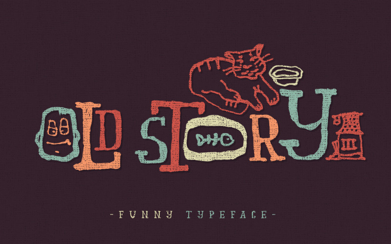 Download Шрифт "Old story typeface Font" / Old story typeface Font - Шрифт на тему графика funny,font,script,type,typeface,doodle,rough,story,old,crooked,cheerful,abc,lettering,typography,sketch,handcrafted,handmade,oldschool,vintage,cat