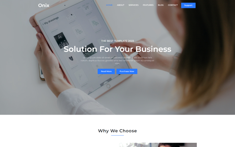 Onix - Modèle de page de destination One Page Parallax Bootstrap