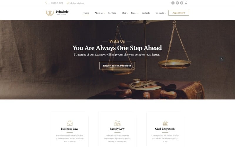 Principle - Law Ready-to-Use Website Template