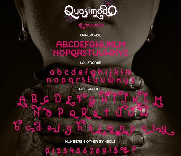 Download Шрифт "Quasimodo Font" / Quasimodo Font - Шрифт на тему графика 