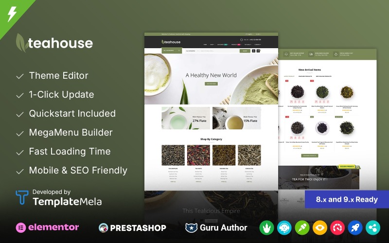 Teahouse - Yiyecek ve İçecek Mağazası PrestaShop Teması