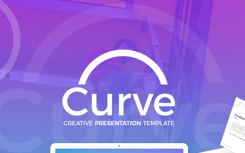 Courbe - Modèle PowerPoint de présentation créative