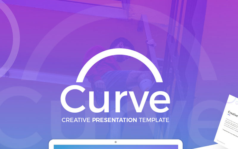 Curva - modelo de apresentação criativa do PowerPoint