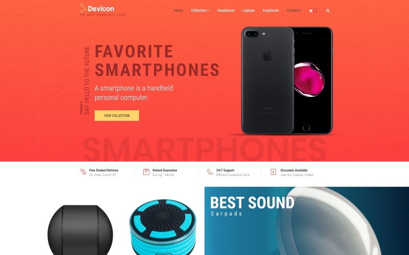 Devicon - Elektronicawinkel Elementor WooCommerce-thema