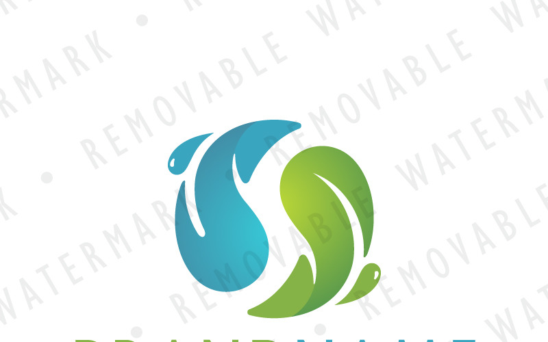 Download Шаблон логотипа "Earth &amp; Water Logo Template" / Earth &amp; Water Logo Template - Шаблон логотипа на тему графика energy,leaf,water,natural,spa,droplet,logo,design,template,renewable,yin,yang,balance,harmony,sync,synergy,earth,s,cycle,beauty