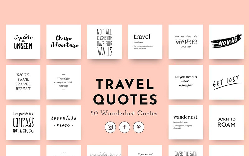 53 Ready-to-use Travel Quotes Social Media Template