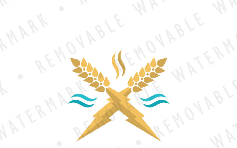 Download Шаблон логотипа "Magical Wheat Logo Template" / Magical Wheat Logo Template - Шаблон логотипа на тему графика energy,cross,magic,barley,lightning,grain,crop,wheat,harvest,bakery,organic,farm,brewery,distillery,logo,design,template,food,agriculture,drink
