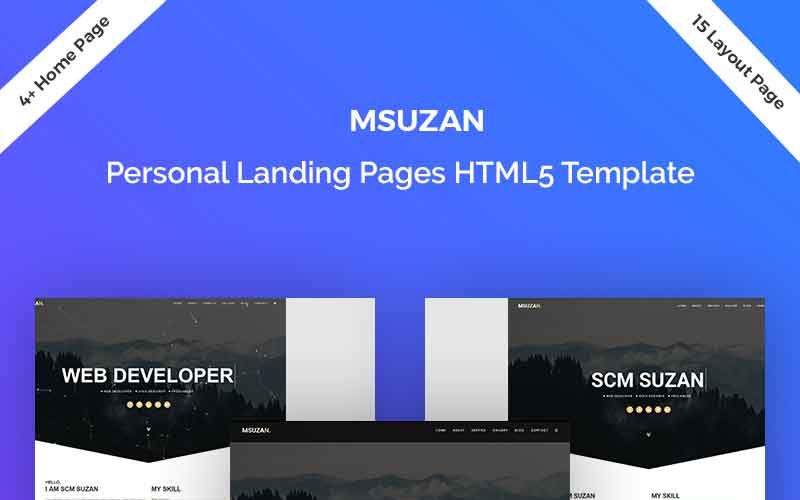 Msuzan - Personlig landningssida Bootstrap-webbplatsmall