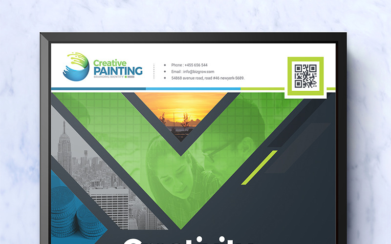 Plantilla de identidad corporativa de diseño de volante de negocios creativos