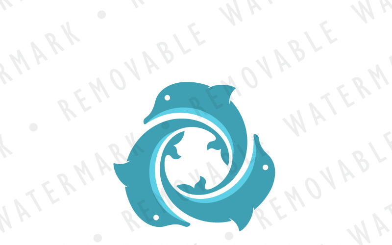 Plantilla de logotipo de Vórtice de tres delfines