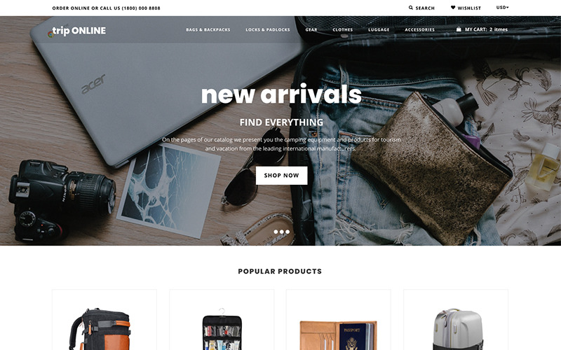 Tema di Shopify in linea di viaggio