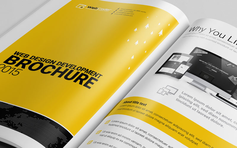 Download Фирменный стиль "Brochure for Web Agency and Development Agency - Corporate Identity Template" / Brochure for Web Agency and Development Agency - Corporate Identity Template - Фирменный стиль на тему графика web design and development bi-fold brochure company profile business brochure book magazine annual report 2018 design template triangle square fold