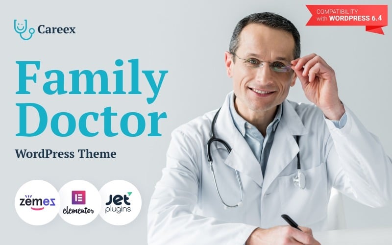 Careex - Tema do elemento WordPress do médico de família