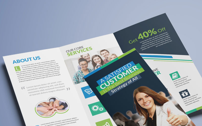 Download Фирменный стиль "Clean Tri-Fold Brochure - Corporate Identity Template" / Clean Tri-Fold Brochure - Corporate Identity Template - Фирменный стиль на тему графика tri-fold brochure brochure design template 3 fold triangle square twi-fold corporate product business creative clean advertising elegant professional simple trifold