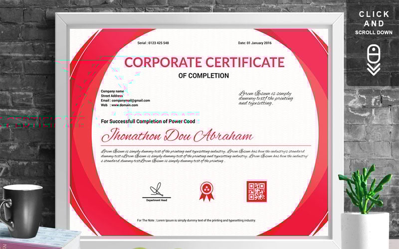 Download Шаблон сертификата "Corporate & Modern | Vol. 03 Certificate Template" / Corporate & Modern | Vol. 03 Certificate Template - Шаблон сертификата на тему графика certificate design template gift templates vintage psd word ms graduation achievement multipurpose training degree award of excellence appreciation recognition professional