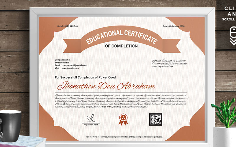 Download Шаблон сертификата "Corporate & Modern | Vol. 08 Certificate Template" / Corporate & Modern | Vol. 08 Certificate Template - Шаблон сертификата на тему графика certificate design template gift templates vintage psd word ms graduation achievement multipurpose training degree award of excellence appreciation recognition professional