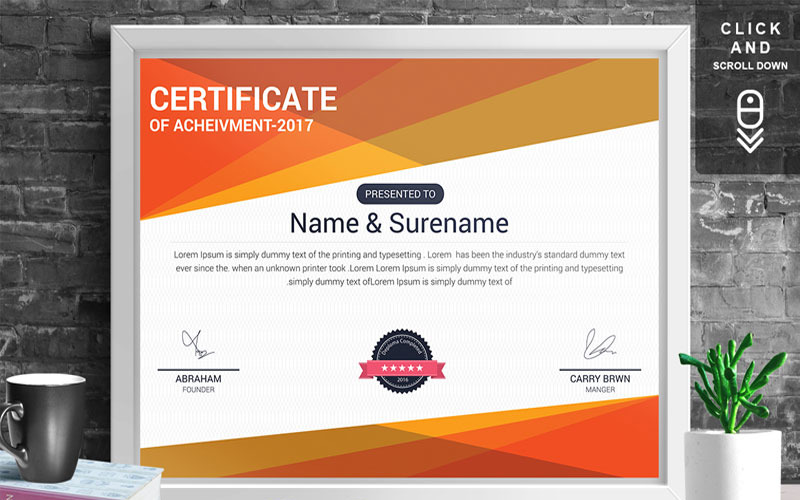 Download Шаблон сертификата "Corporate & Modern | Vol. 10 Certificate Template" / Corporate & Modern | Vol. 10 Certificate Template - Шаблон сертификата на тему графика certificate design template gift templates vintage psd word ms graduation achievement multipurpose training degree award of excellence appreciation recognition professional