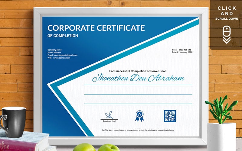 Corporate & Modern | Vol. 07 Zertifikatvorlage