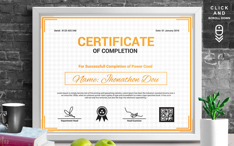 Entreprise et moderne | Vol. 09 Modèle de certificat