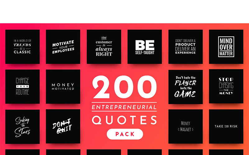 200 Gebrauchsfertige Social Media-Vorlage für unternehmerische Zitate