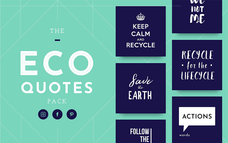 61 ECO Quotes Delightful Artifacts Social Media Template