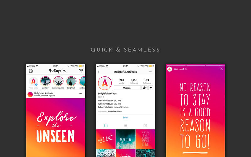 Instagram Mock-Ups Social Media Template - TemplateMonster