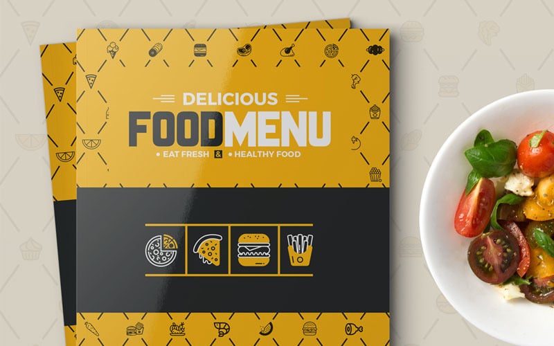 Lebensmittelmenü für Restaurant - Corporate Identity Template