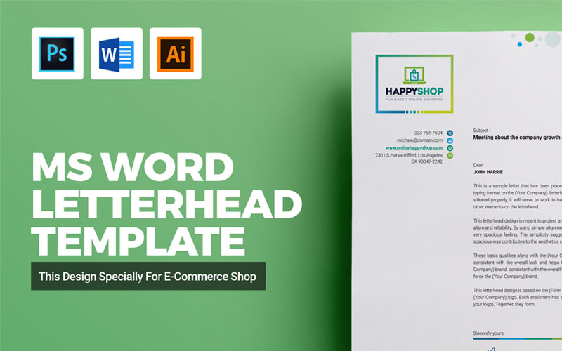 Download Фирменный стиль "MS Word Letterhead - Corporate Identity Template" / MS Word Letterhead - Corporate Identity Template - Фирменный стиль на тему графика letterhead template design ms word pad corporate font bundle business a4 docx office official psd eps company creative clean elegant