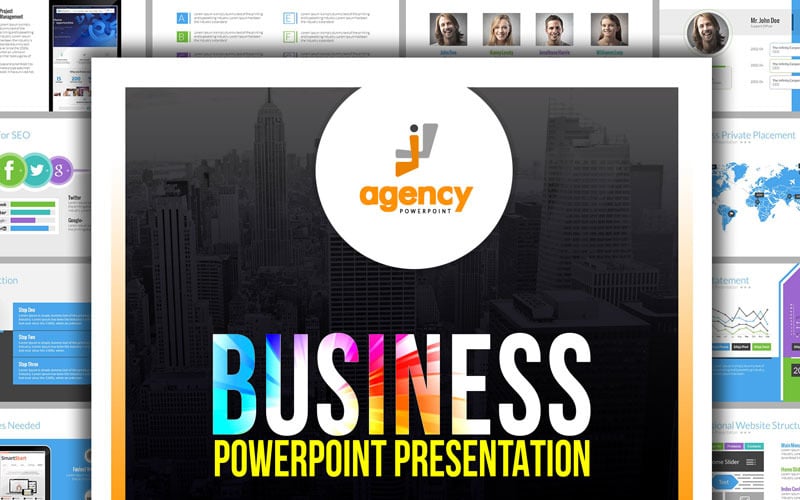 Multifunctionele zakelijke presentatie PowerPoint-sjabloon