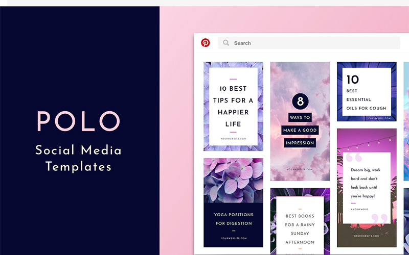 Download Шаблон для соцсетей "Polo Pack Social Media Template" / Polo Pack Social Media Template - Шаблон для соцсетей на тему графика 