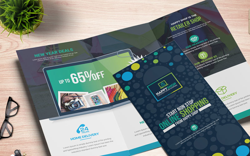 Download Фирменный стиль "Product Brochure - Corporate Identity Template" / Product Brochure - Corporate Identity Template - Фирменный стиль на тему графика e-commerce online shop shopping internet tri-fold brochure brochure design template 3 fold triangle square twi-fold corporate product business creative clean