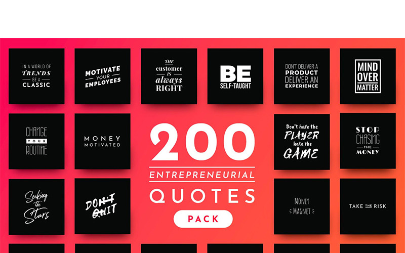 Download Шаблон для соцсетей "200 Ready-to-Use Entrepreneurial Quotes Social Media Template" / 200 Ready-to-Use Entrepreneurial Quotes Social Media Template - Шаблон для соцсетей на тему графика 