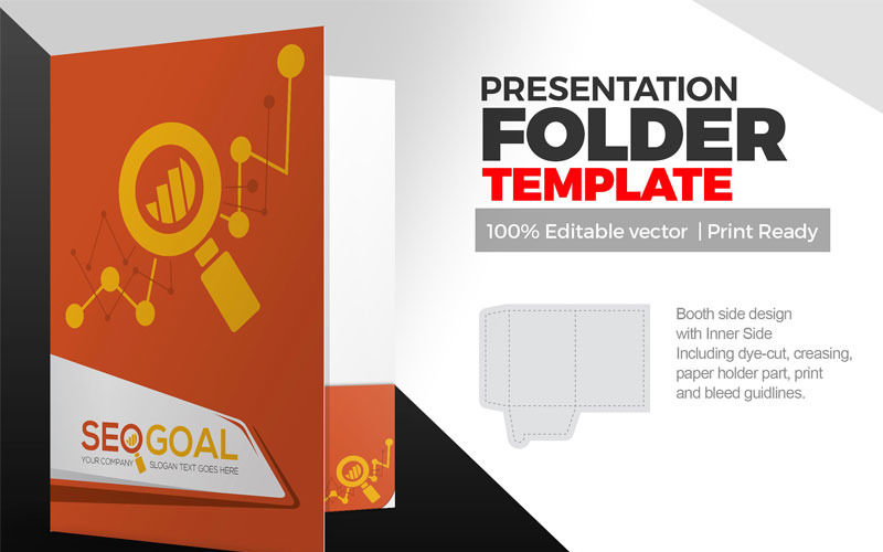 Download Фирменный стиль "SEO Presentation Folder - Corporate Identity Template" / SEO Presentation Folder - Corporate Identity Template - Фирменный стиль на тему графика seo search engine optimization presentation folder template file holder paper modern cutting files cut pocket corporate creative customisable office official