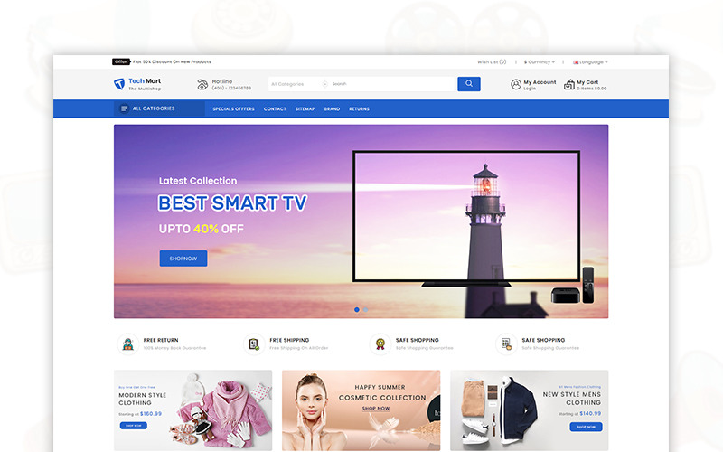шаблон opencart торгового центра