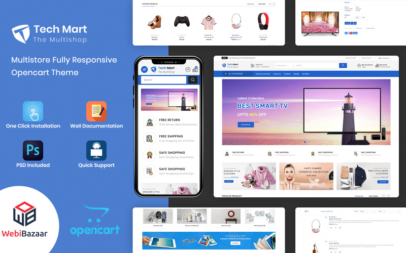 TechMart - Winkelcentrum OpenCart-sjabloon