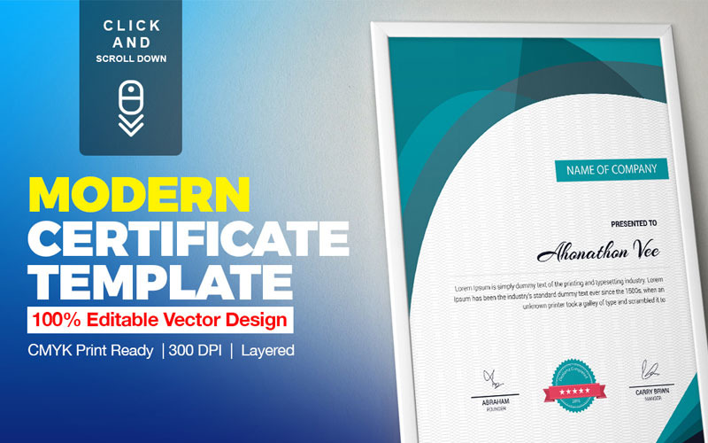 Template di certificato #74887 Corporate & Modern | Vol. 11