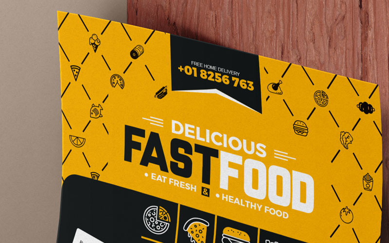 Cartel de comida rápida y restaurante - Plantilla de identidad corporativa
