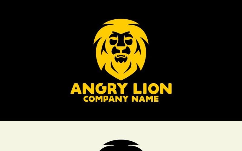 Modello di logo del leone arrabbiato