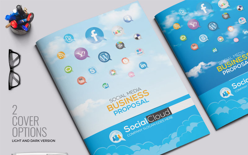 Download Фирменный стиль "Social Media Project Proposal - Corporate Identity Template" / Social Media Project Proposal - Corporate Identity Template - Фирменный стиль на тему графика social media marketing proposal template project design quote quotation indesign business clean word corporate stationery company simple brief agreement profile