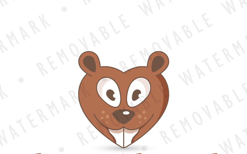 Modèle de logo Beaver Love