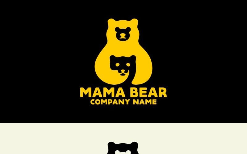 Modèle de logo de maman ours