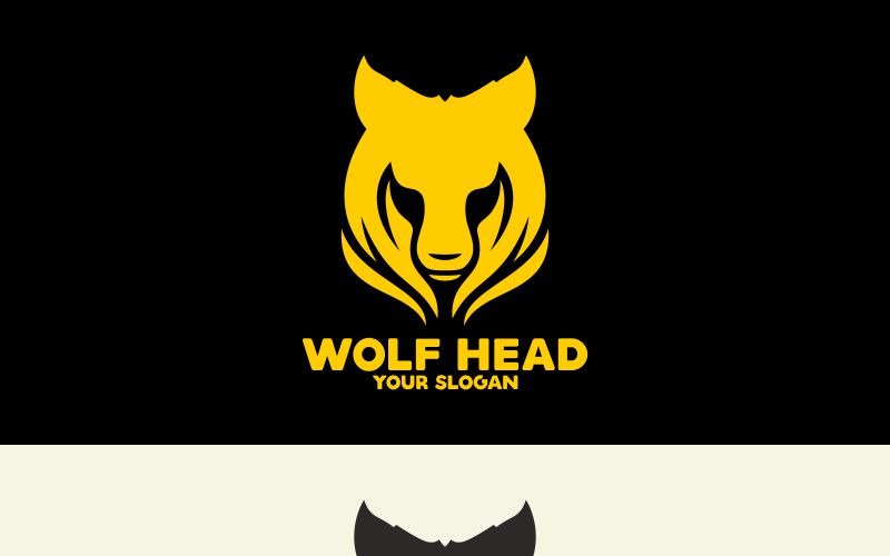 Modèle de logo tête de loup