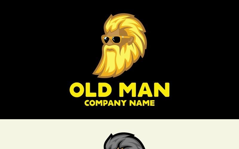 Download Шаблон логотипа "Old Man Logo Template" / Old Man Logo Template - Шаблон логотипа на тему графика bald beard bold clean clear face funny geek glasses hair head human iconic man mustache nerd old print ready simple