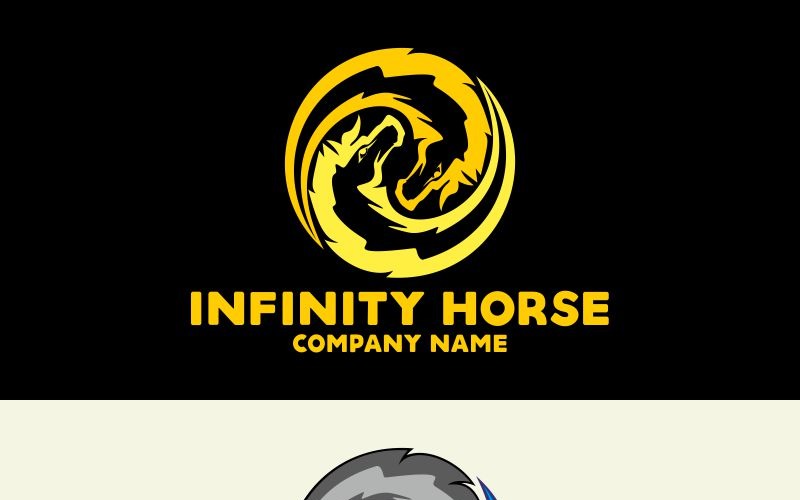 Шаблон логотипа лошади бесконечности