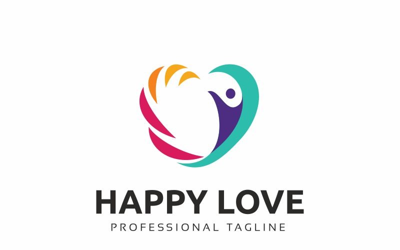 Шаблон логотипа счастливой жизни
