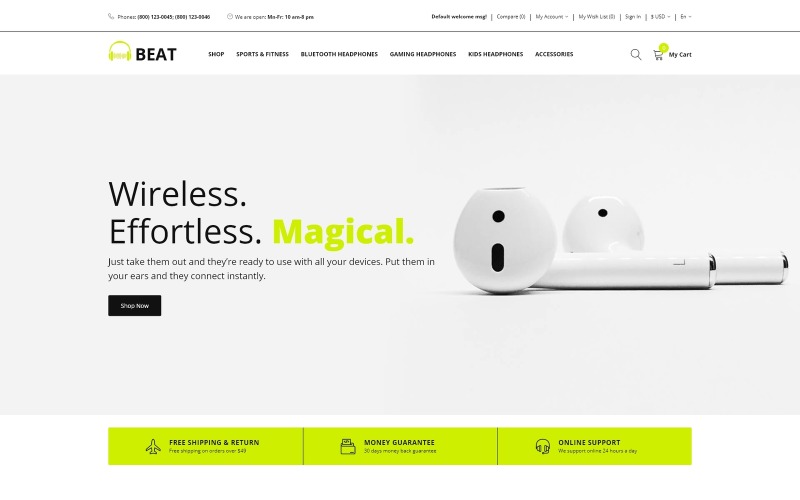 Beat - Headphones Store OpenCart-Vorlage