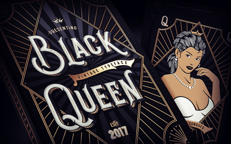 Download Шрифт "Black Queen  + bonus graphics Font" / Black Queen  + bonus graphics Font - Шрифт на тему графика stylized,decoration,font,alphabet,fine,tag,typeface,vector,awesome,symbol,graphic,old,typography,abc,type,title,label,modern,illustration,decorative