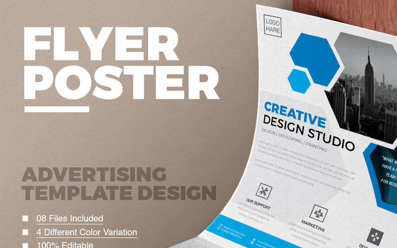 Download Фирменный стиль "Clean & Modern Flyer Vol 01 - Corporate Identity Template" / Clean & Modern Flyer Vol 01 - Corporate Identity Template - Адаптивный Фирменный стиль на тему графика flyer bundle corporate business template psd poster design editable big mega advertising clean creative photography photographer agency best eps print